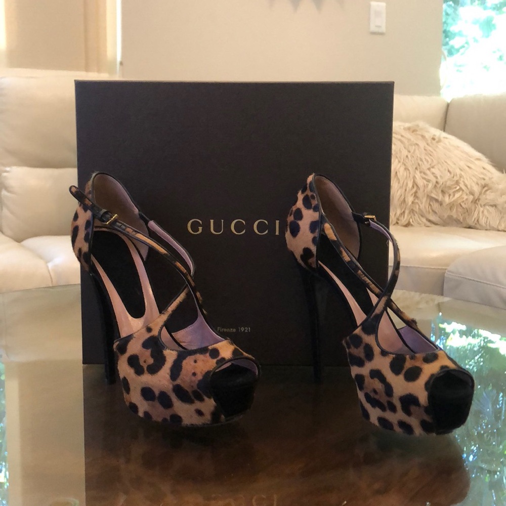 Gucci Pony Jaguar/Napa Charlotte platform heel
